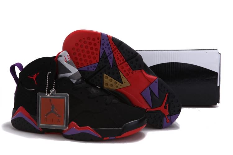 2014 New Arrive Womens Air Jordan 7 (VII) Black Dark Charcoal True Red